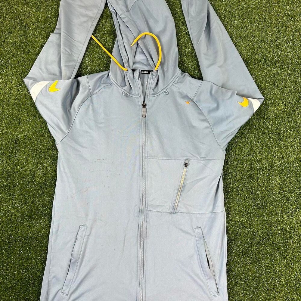 Nike Men's Blue and Grey Hoodie